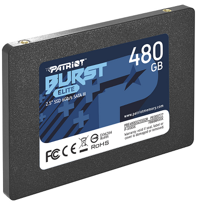 Твердотельный накопитель Patriot SSD BURST ELITE 480GB SATA3 2.5" R450/W320 TBW 200TB 3D NAND