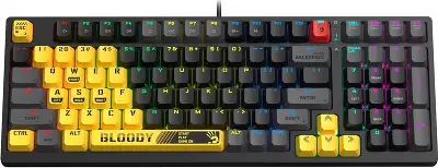 Клавиатура A4Tech S98 Sports механическая желтый/серый USB for gamer LED (S98 SPORTS LIME BLMS RED PLUS) кабель 1.8м