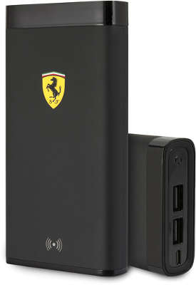 Внешний аккумулятор с беспроводной зарядкой CG Mobile Ferrari 10000 мАч, Rubber Black [FESPBW10KBK]