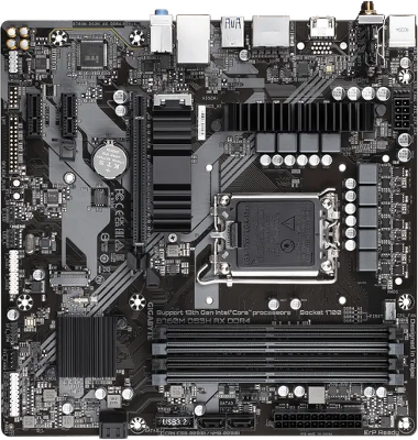 Материнская плата GIGABYTE B760M DS3H AX DDR4, LGA1700, B760, 4*DDR4, 4*SATA, 2*M.2, 3*USB 3.2, 2*USB 2.0, Type-C, 1*PCIx16, 2*PCIx1, HDMI+2*DP, mATX