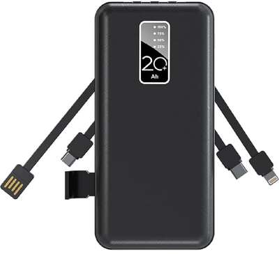 Rexant (30-2039) Портативное зарядное устройство Power Bank (аккумуляторная батарея) 20000 mAh, черное 