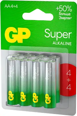 Комплект элементов питания AA GP Super Alkaline (8 шт в блистере)