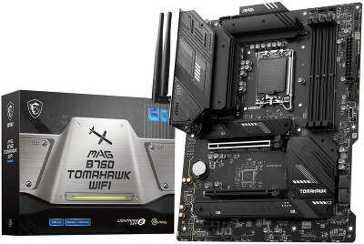 Материнская плата MSI MAG B760 TOMAHAWK WIFI Soc-1700 Intel B760 4xDDR5 ATX AC`97 8ch(7.1) 2.5Gg+VGA+HDMI+DP