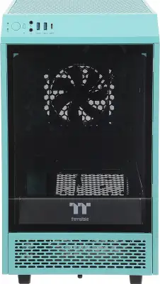 Корпус Thermaltake The Tower 100 Turquoise голубой без БП miniITX 1x120mm 3x140mm 2xUSB3.0 audio bott PSU