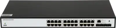 Коммутатор SNR SNR-S5210G-24TX-POE (L2+) 24x1Гбит/с 4SFP+ 24PoE 370W управляемый