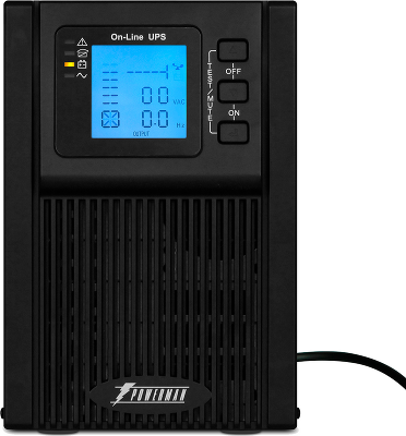 ИБП POWERMAN Online 1000 plus, LCD, двойного преобразования, 1000ВА, 900Вт, 2 евророзетки с резервным питанием, USB, RS232, слот SNMP, разъем EPO, внешний блок батарей (в комплект не входит), 215 х 315 х 365 мм., 5.2 кг./ UPS POWERMAN Online 1000 plus, LC