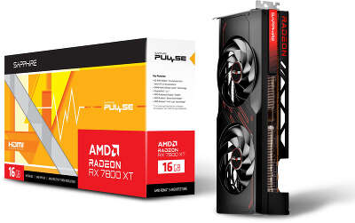 Видеокарта Sapphire AMD Radeon RX 7800 XT PULSE GAMING 16Gb DDR6 PCI-E 2HDMI, 2DP