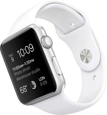 Часы Apple Watch Sport 42 мм (белый алюминий, белый спортивный ремешок) [MJ3N2RU/A]