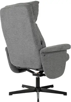 Кресло для дома Бюрократ _Baron с пуфом серый металл черный крестов. (_BARON/GREY)