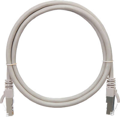 Коммутационный шнур NIKOMAX S/FTP 4 пары, Кат.6 (Класс E), 250МГц, 2хRJ45/8P8C, T568B, заливной, с защитой защелки, многожильный, BC (чистая медь), 26AWG (7х0,165мм), полимерный материал, исполнение кабельного изделия нг(А)-HF, серый, 5м