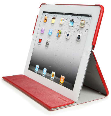Кожаный чехол SGP Leather Case Leinwand для iPad 2, красный [SGP07824]