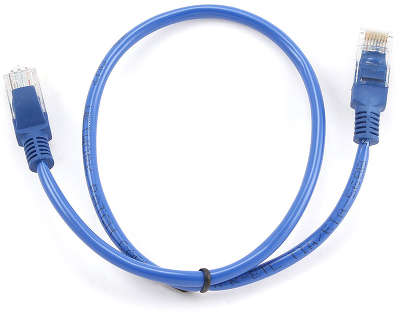 Патч-корд, литые разъемы, UTP Cat.5e, 0,5 метр синий