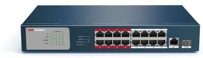 Коммутатор Hikvision DS-3E0318P-E/M 17x100Mb 1SFP 16PoE+ 135W неуправляемый