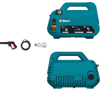 Bort BHR-1600-COMPACT Мойка высокого давления [93415742] { 1600 Вт, максимальное давление 120 бар, рабочее давление 90 бар, 7 л/мин, 5.3 кг }