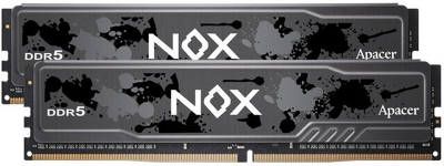 оперативная память Apacer DDR5 32GB 5600MHz DIMM NOX Black Gaming Memory (PC5-44800) CL40 1.25V (Retail) 2048*8 Kit (2x16GB) Heat Sink (Retail) 3 years (AH5U32G56C522MBAA-2)