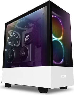 Корпус NZXT H510 Elite White/black, белый, ATX, Без БП (CA-H510E-W1)