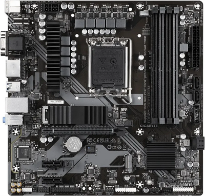 Материнская плата GIGABYTE B760M DS3H DDR4, LGA1700, B760, 4*DDR4, 4*SATA, 2*M.2, 3*USB 3.2, 2*USB 2.0, Type-C, 1*PCIx16, 2*PCIx1, D-Sub+HDMI+2*DP, mATX