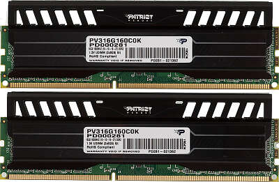 Память DDR3 2x8Gb 1600MHz Patriot PV316G160C0K Viper 3 RTL PC3-12800 CL10 DIMM 240-pin 1.5В dual rank с радиатором Ret