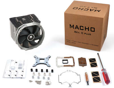 Устройство охлаждения(кулер) Thermalright Macho Rev.C Plus Soc-AM5/AM4/1151/1200/2066/2011/1700 серый 4-pin 15-21dB Al+Cu 720gr Ret (MACHO-C-PLUS)