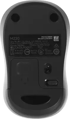 Мышь Logitech Silent M220 темно-серый/черный оптическая 1000dpi silent беспров. USB 2but (910-004895)