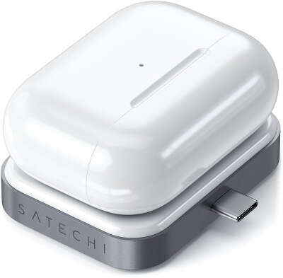 Беспроводное зарядное устройство Satechi USB-C Wireless Charging Dock для AirPods , Space Grey [ST-TCWCDM]