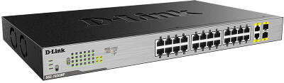 Коммутатор D-Link DGS-1026MP 24x1Гбит/с 2xКомбо(1000BASE-T/SFP) 24PoE 370W неуправляемый