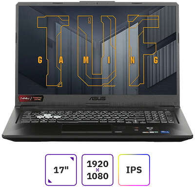 Ноутбук ASUS TUF Gaming F17 FX706HE-HX035 17.3" FHD IPS i7 11800H/8/1Tb SSD/RTX 3050 ti 4G/Dos