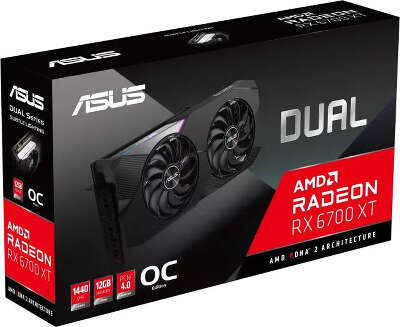 Видеокарта ASUS AMD Radeon RX 6700 XT Dual OC 12Gb DDR6 PCI-E HDMI, 3DP