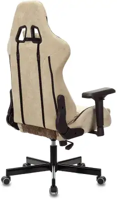 Кресло игровое Zombie VIKING 7 KNIGHT Fabric коричневый/бежевый ткань/эко.кожа с подголов. крестов. металл