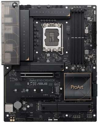 ASUS PROART B760-CREATOR (Socke1700, ATX, 4xDDR5(192GB), DP/HDMI, 1xPCIe 5.0x16/1xPCIe 4.0x16/1xPCIe 3.0, 1xLAN+1xLAN (2.5GbE), 4xSATA 6Gb/s, 3xM.2, 1xM.2 E key, 1xType-C, 4xUSB 3.2, 4xUSB 2.0)