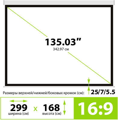 Экран Cactus 168x299см Wallscreen CS-PSW-168x299 16:9 настенно-потолочный рулонный белый