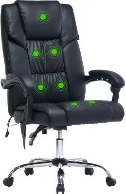 Кресло Cactus CS-CHR-OC02M-BK с вибромассажем черный экокожа крестов. сталь