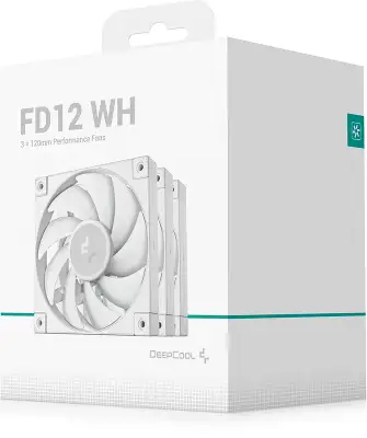 Вентилятор для корпуса Deepcool FD12 120х120x25 белый 4-pin 26.9дБ (упак.:3шт) (R-FD12-WHNPN3-G) Ret