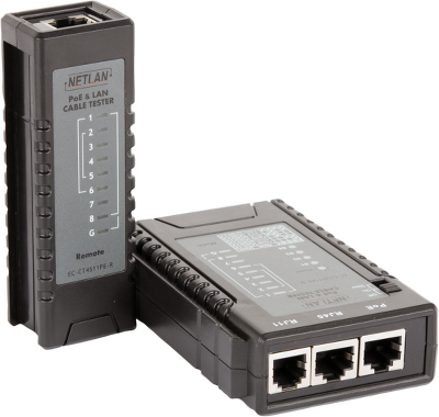 Кабельный тестер NETLAN, UTP/STP, RJ45, RJ12, RJ11, с функцией определения PoE