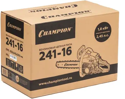 Бензопила Champion 241-16 1800Вт 2.45л.с. дл.шины:16" (40cm)
