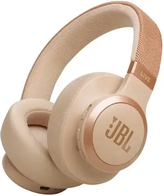 Гарнитура накладные JBL Live 770NC бежевый беспроводные bluetooth оголовье (JBLLIVE770NCSAT)
