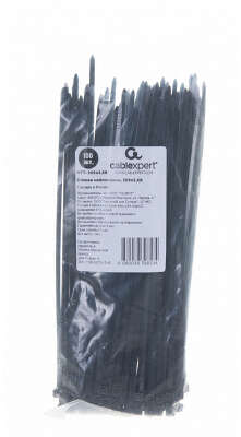 Стяжки CABLEXPERT NYT-200x3.6В black (пластиковые, 200 мм х 3.6 мм, 100 шт.) (NYT-200x3.6B)