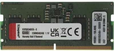Kingston 8GB 5600MT/s DDR5 Non-ECC CL46 SODIMM 1Rx16 KVR56S46BS6-8