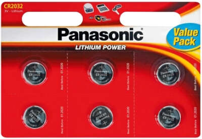 Элемент питания Panasonic Lithium Power CR2032 [CR-2032EL/6B] (6 штук в упаковке) цена за 1 шт.