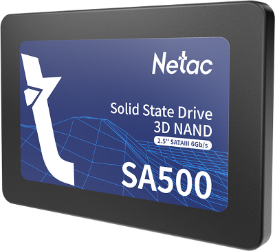 SSD накопитель Netac SSD SA500 1TB 2.5 SATAIII 3D NAND, R/W up to 530/475MB/s, TBW 480TB, 3y wty