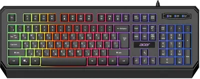 Клавиатура Acer OKW300 черный USB Multimedia for gamer LED (ZL.KBDCC.019)