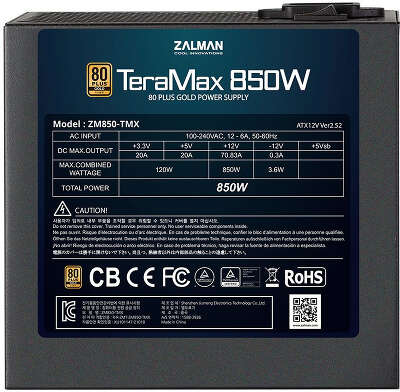 Блок питания 850Вт ATX Zalman TeraMax 850W