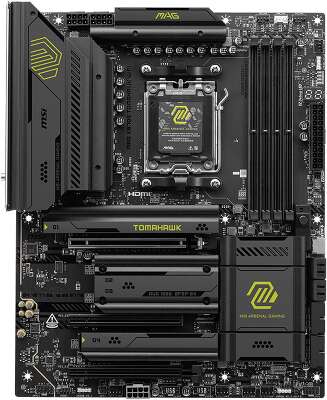 Материнская плата MSI MAG X870E TOMAHAWK WIFI X870E, AM5, 4*DDR5, 3*PCIEx16, 4*M.2, 4*TypeC, 2*USB3.2Gen2, 7*USB3.2Gen1, 8*USB2.0, 4*SATA3.0, 5G, Type-C(DP), HDMI, ATX, RTL