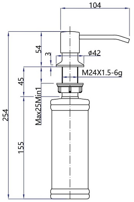 GRANFEST QUARZ Дозатор, цвет графит
