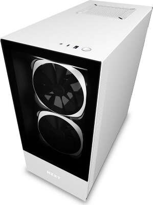 Корпус NZXT H510 Elite White/black, белый, ATX, Без БП (CA-H510E-W1)