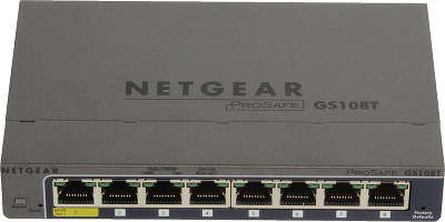 Коммутатор NETGEAR GS108T-200GES управляемый 8GE портов, внешниq блоком питания/питание PoE