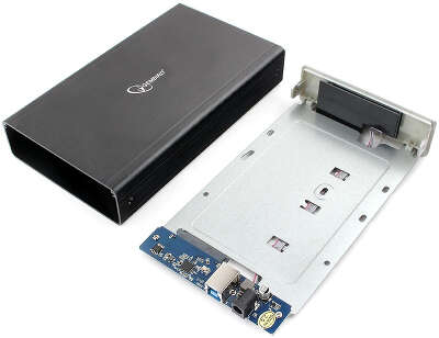 Внешний корпус 3.5" Gembird EE3-U3S-80, чёрный, USB 3.0, SATA, HDD, алюминий, сенсорная кнопка, блок питан