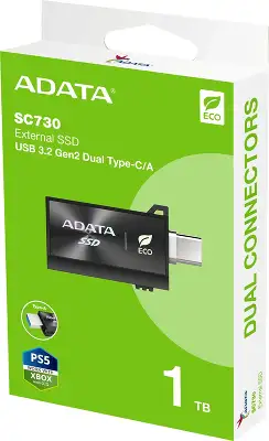 Накопитель SSD A-Data USB3.2 Gen2 1TB SC730-1T-CACTI SC730 черный