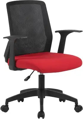 Кресло Cactus CS-MC222-BKRD черный сиденье темно-красный сетка/ткань низк.спин. крестов. пластик пластик черный
