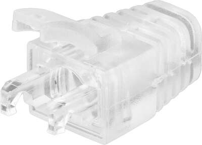 Защитный колпачок NIKOMAX для экран. коннекторов RJ45 кат. 5е, под кабели диаметром 6,5мм, с защитой защелки, прозрачный, уп-ка 100шт.